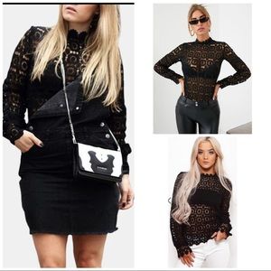 Crochet Style Long Sleeve Top